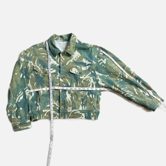 Mother Denim Women’s The Fly Away Jacket Tropical Camo Green Size XS Spring - Picture 15 of 16